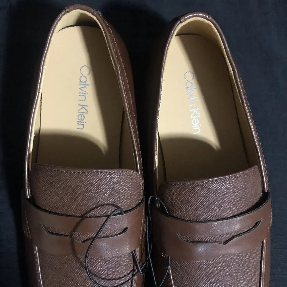 Calvin Klein Men's Oxford Brown Dress Shoes, Size 9, Pointed Toe, Loafers - Picture 2 of 5